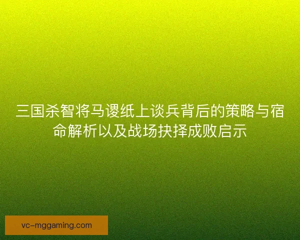 三国杀智将马谡纸上谈兵背后的策略与宿命解析以及战场抉择成败启示
